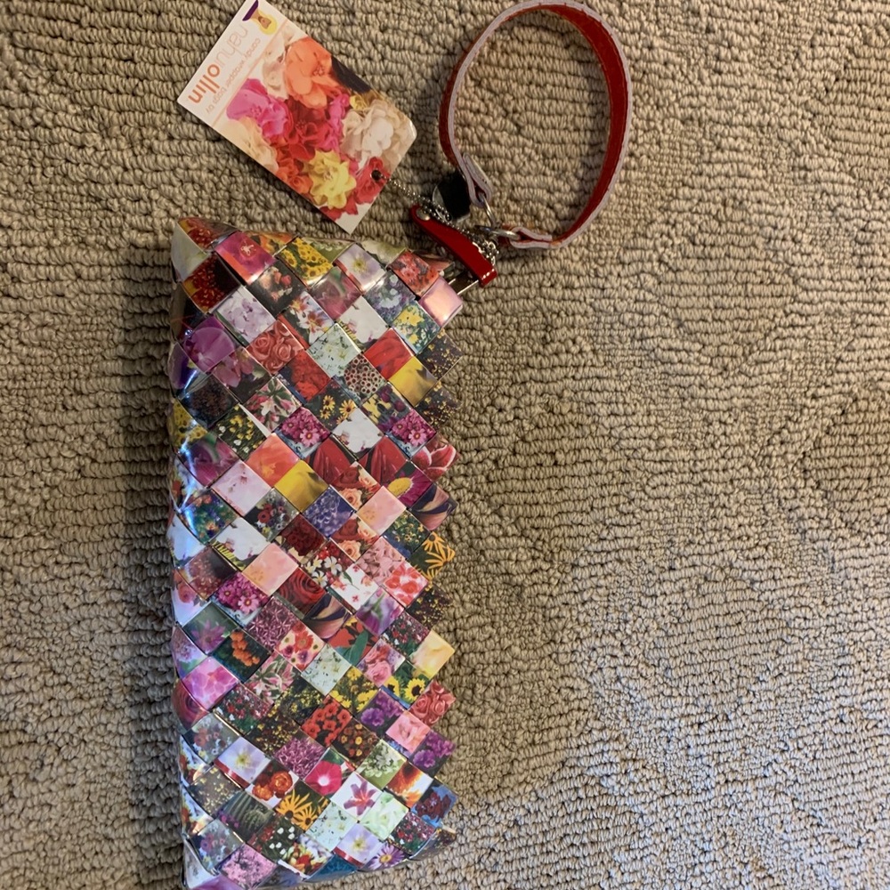 Nahui Ollin Recycled Floral Photos  Clutch